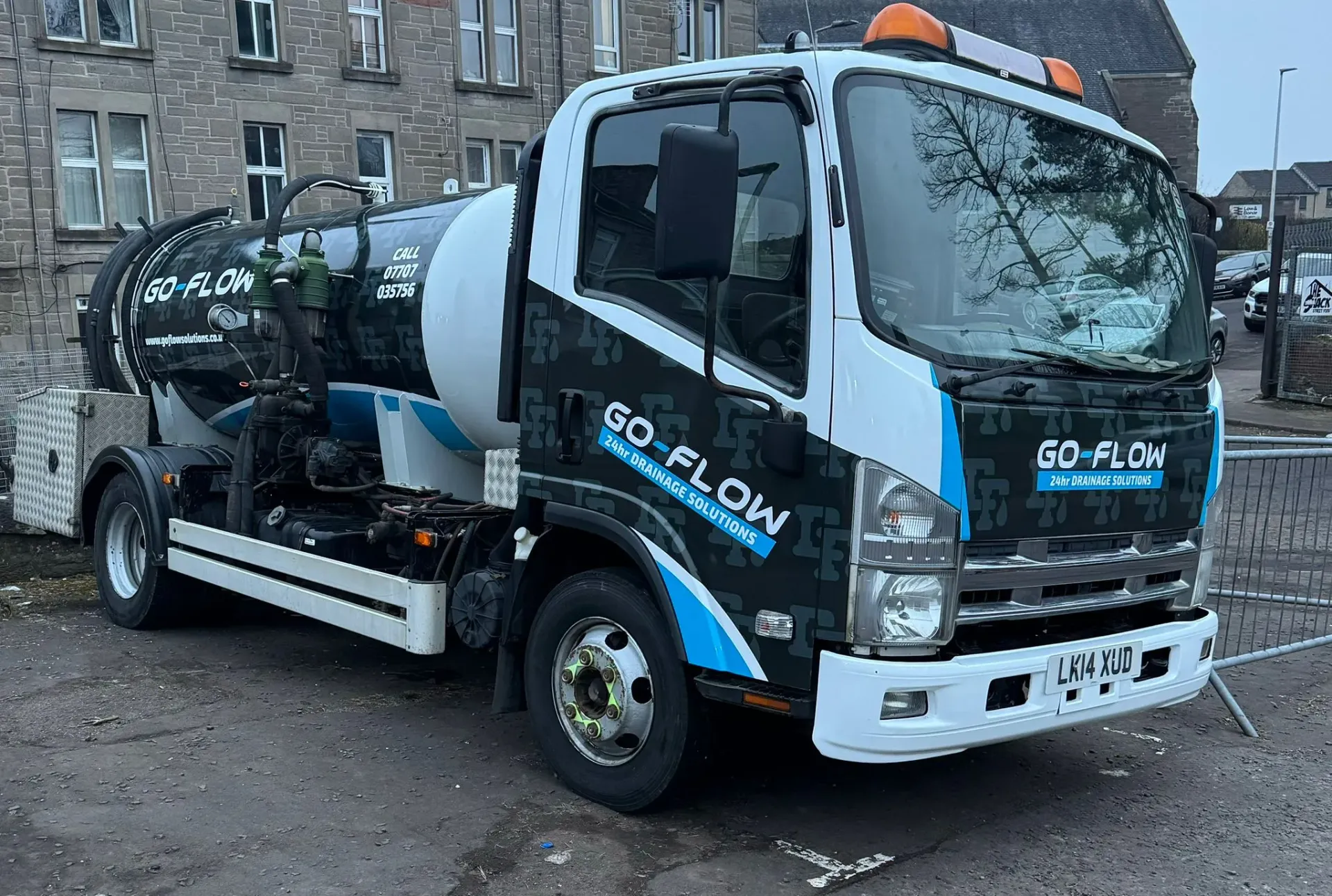 Go-Flow Drainage Solutions tanker truck for septic tank emptying